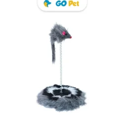 ACCECAN Juguete Para Gato Ratón En Resorte Con Base De Pieles