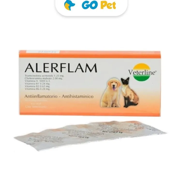 VETERLINE Alerflam X 1Blister (10 und) - Antiinflamatorio y antihístaminico para Perros y Gatos