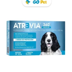 ATREVIA 360 Medium (10 a 20 Kg) x 1 Tableta - Antipulgas y Antiparasitario para Perros