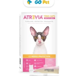 ATREVIA Trio Cats Small (1,2 a 2,8 Kg) x 1 Pipeta - Antipulgas y Antiparasitario para Gatos