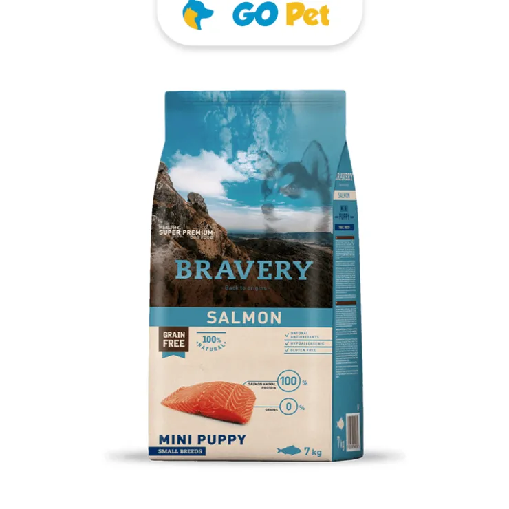 Bravery Salmon Mini Puppy Small Breeds - Cachorro Salmon Raza Pequeña y Mini 7 kg
