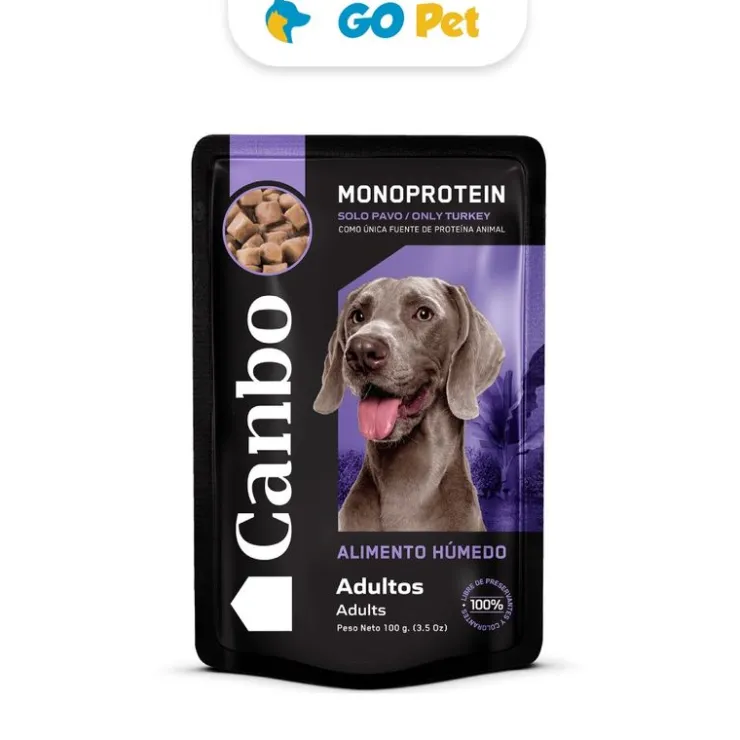 CANBO Monoprotein Trocitos en Salsa de Pavo Adulto Todas las Razas 100g