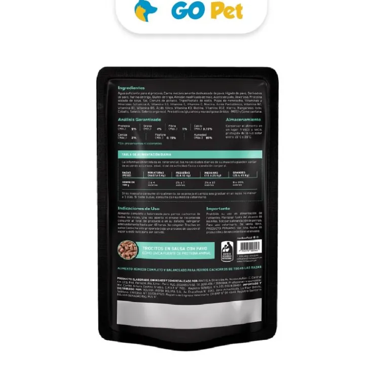CANBO Monoprotein Trocitos en Salsa de Pavo Cachorro Todas las Razas 100g
