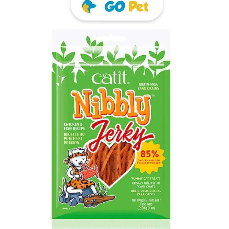 Cat It Nibbly Jerky Snacks para Gato - Pollo y Pescado 30 gr