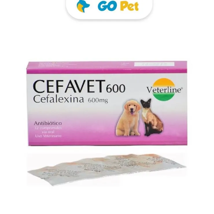 VETERLINE Cefavet 600 mg x 1 Blister(8 Und) - Antibiótico para perros y gatos