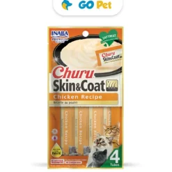 Churu Cat Skin & Coat Chicken Recipe - Sabor Pollo 14 gr x 4 Tubos