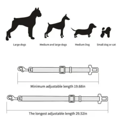 Sin Marca Cinturón De Seguridad Ajustable Para Mascotas Color Negro