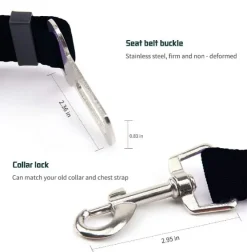Sin Marca Cinturón De Seguridad Ajustable Para Mascotas Color Negro