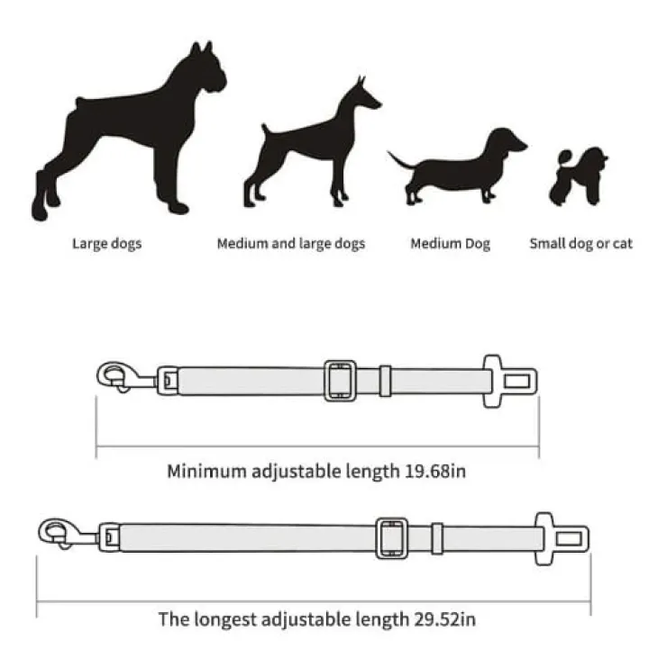 Sin Marca Cinturón De Seguridad Ajustable Para Mascotas Color Rosa