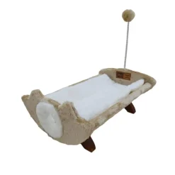 Claws & Paws Cama de Madera para Gatos Beige (48x31x19 Cms)