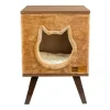 Claws & Paws Mueble Gatuno con Forro de Peluche - Tonalidad Camello