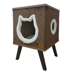 Claws & Paws Mueble Gatuno con Forro de Peluche - Marrón