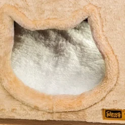 Claws & Paws Mueble Gatuno 2 Niveles (40x40x80 cm) - Tonalidad Beige
