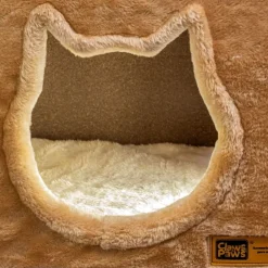 Claws & Paws Mueble Gatuno con Forro de Peluche - Tonalidad Camello