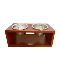 CLUB PETS Comedero Elevado Modelo Clásico Marron Toffee Talla XL