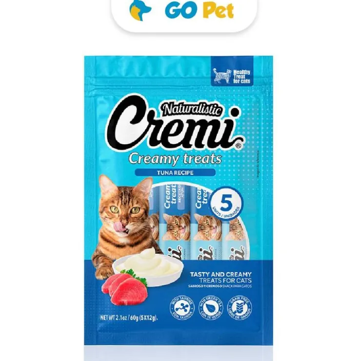 Naturalistic Cremi Cremi Tuna Recipe 12 Gr x 5 Und - Snack para gato sabor Atún