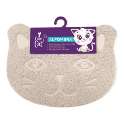 Cute Cat Alfombra Beige en forma de Gato 30 cm x 40 cm