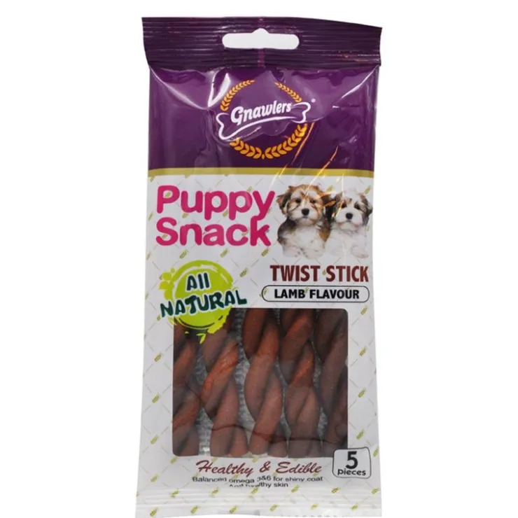 Gnawlers Puppy Twist Stick Lamb 80 gr - Palitos Sabor a Cordero para Cachorro