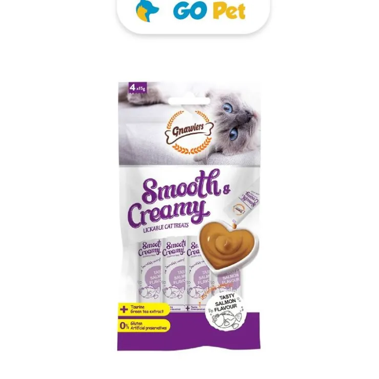 Gnawlers Smooth & Creamy Cat Salmón 15 gr x 4 und