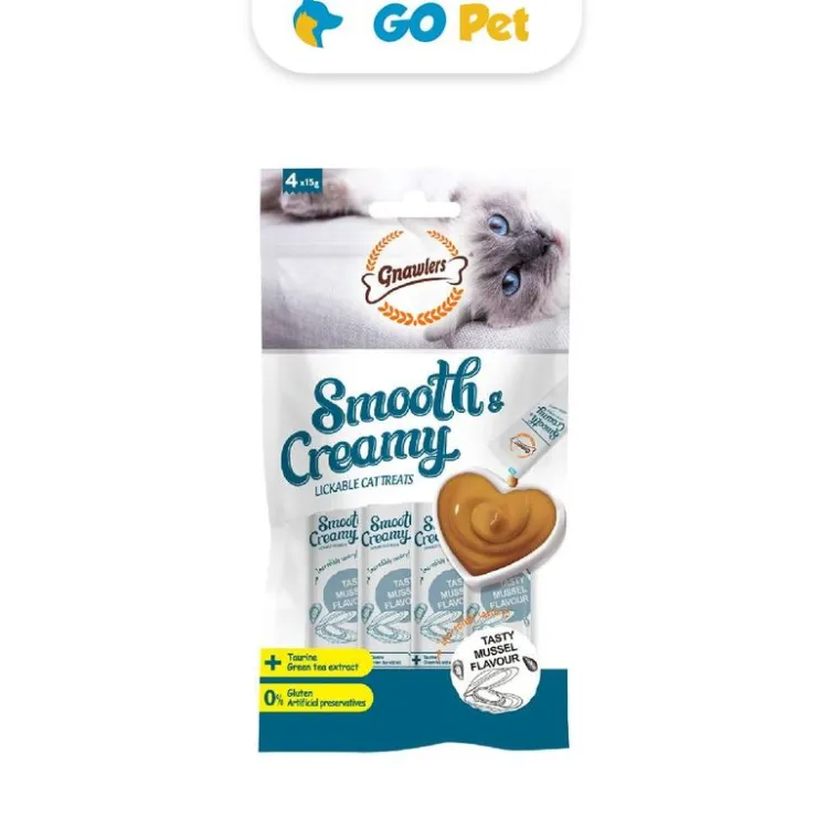 Gnawlers Smooth & Creamy Cat Almeja 15 gr x 4 und