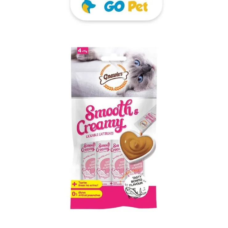 Gnawlers Smooth & Creamy Cat Bonito 15 gr x 4 und