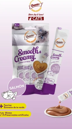 Gnawlers Smooth & Creamy Cat Salmón 15 gr x 4 und