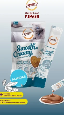 Gnawlers Smooth & Creamy Cat Almeja 15 gr x 4 und