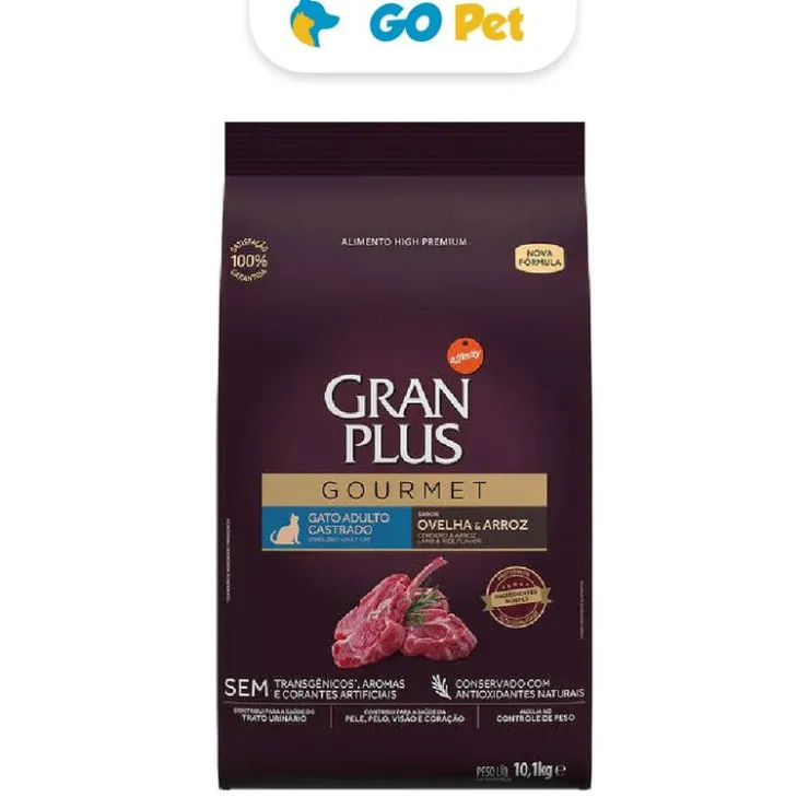 Gran Plus Gourmet Gato Adulto Castrado Cordero & Arroz 10 Kg