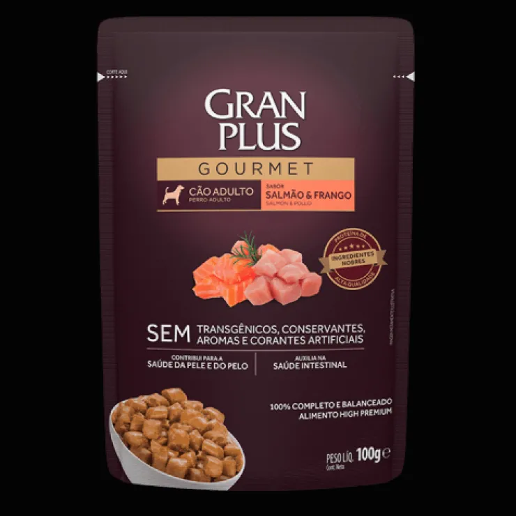 Gran Plus Gourmet Sobre Perro Adulto Salmón & Pollo 100 Gr