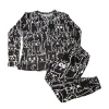 KHURMI Pijama Invierno Collage Gatos Negro Damas