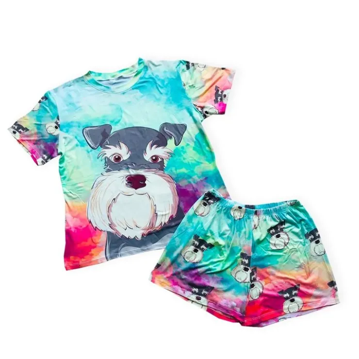 KHURMI Pijama Verano Schnauzer Cara Grande Damas