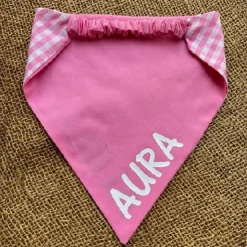 La Plaquita Bandana Personalizable Reversible Rosada + Colette