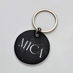 La Plaquita Placa de Identificacion Personalizada Marmol Oscuro - Coleccion Naturals