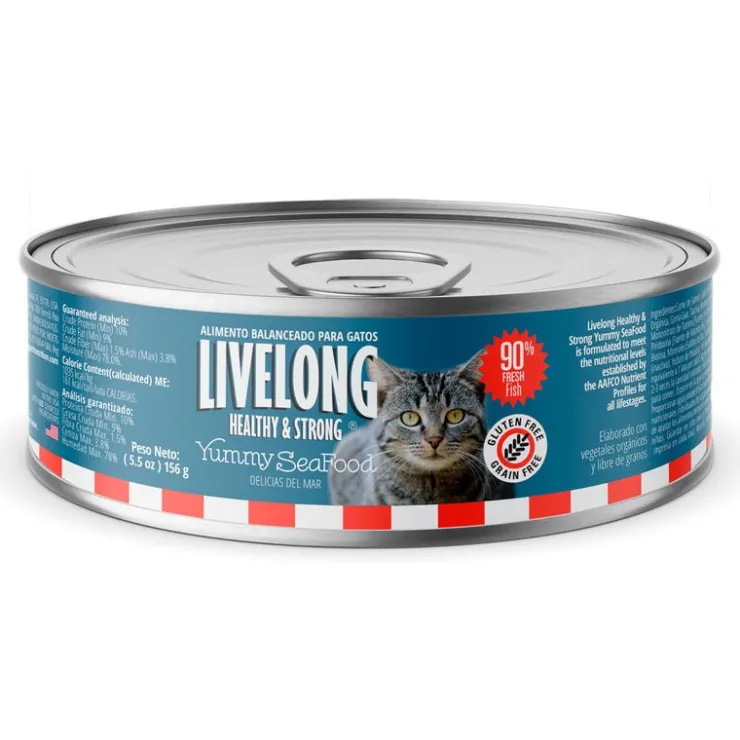 LIVELONG Paté para Gatos - Delicias Marinas 156 Gr