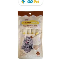 LOPETS Creamy Snack Katsuobushi & Atún para Gatos 15 Gr x 4 Und
