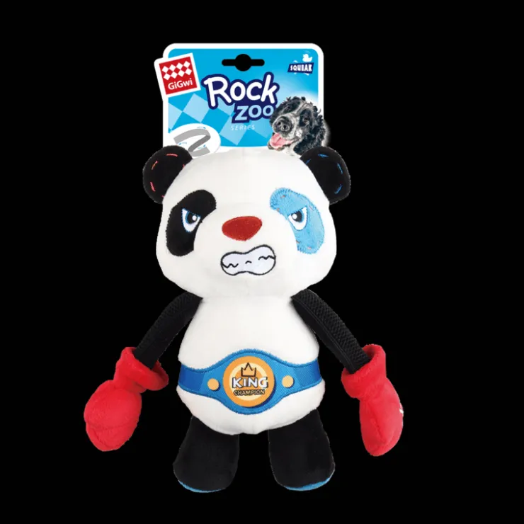 GIGWI Ludipek Rock Zoo King Boxer Panda con Squeaker