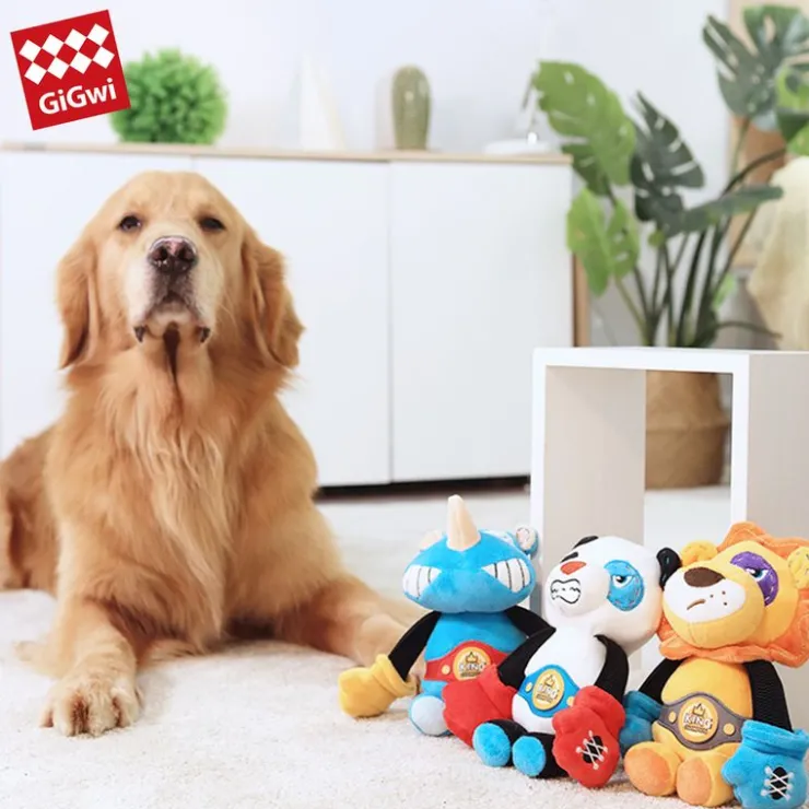 GIGWI Ludipek Rock Zoo King Boxer Panda con Squeaker
