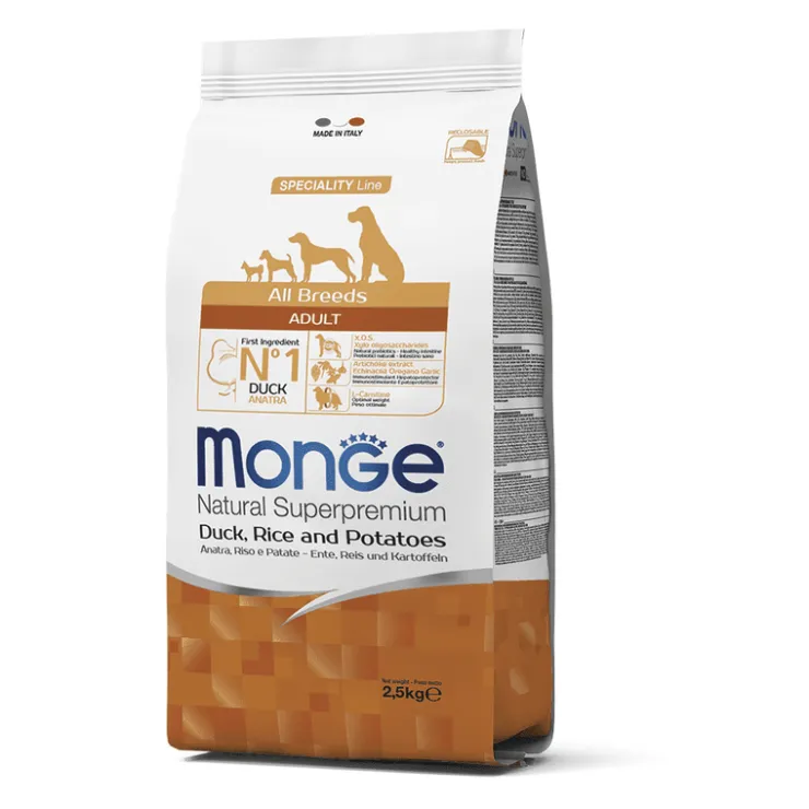 MONGE Adulto Pato, Arroz y Papa 2.5 kg