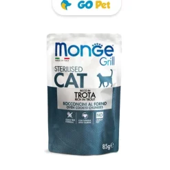 MONGE Feline Grill Sterilised Trucha Pouch 85 Gr