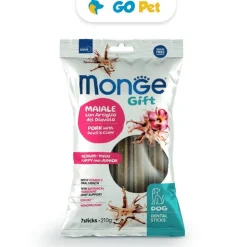 MONGE Gift Dental Sticks Medium-Maxi Puppy Dog 210 Gr - Soporte Articular - Cerdo - Cachorro Rz. Med/Grande