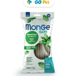 MONGE Gift Dental Sticks Medium-Maxi Adult Dog 270 Gr - Aliento Fresco - Pato con Menta - Adulto Rz. Med/Grande