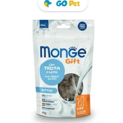 MONGE Gift Filled And Crunchy Kitten Cat 60 Gr - Crecimiento - Trucha con Leche - Gatitos