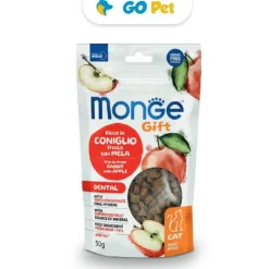 MONGE Gift Meat Minis Dental Cat 50 Gr - Salud Dental - Conejo con Manzana