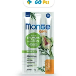MONGE Gift Soft Sticks Hairball Cat 15 Gr - Bolas de Pelo - Salmón con Alcachofa