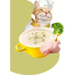 Moochie Cat Creamy Broths with Chicken & Brocoli Pouch 40 Gr - Sopa Cremosa de Pollo y Brócoli