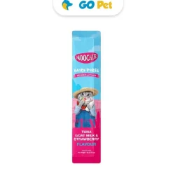 Moochie Tuna, Goat Milk & Strawberry 15 Gr x 25 Und - Snack para Gato Sabor Atún, Leche de Cabra y Fresa