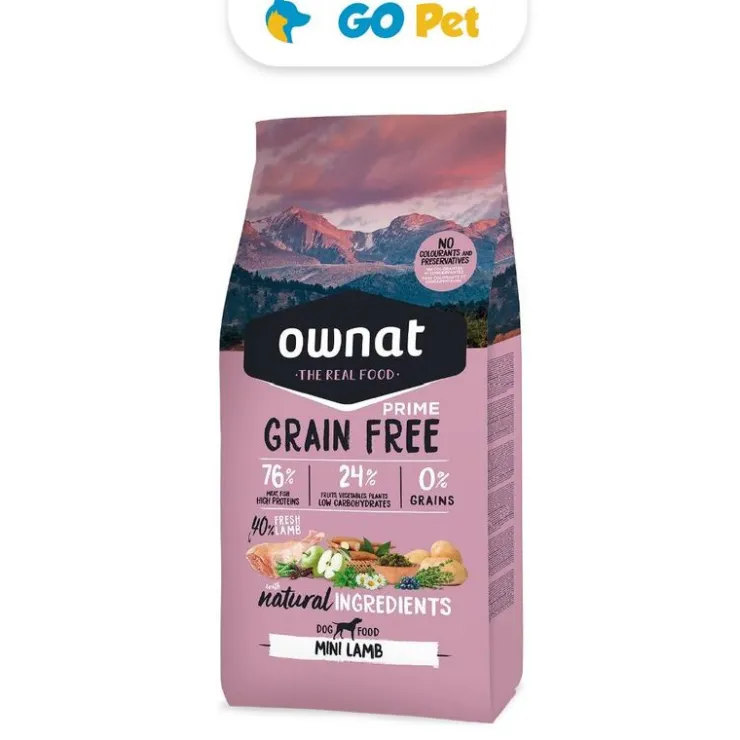 Ownat Prime GF Mini Adulto Cordero 3 Kg - Adulto Rz. Pequeña y Mini - Libre de Granos