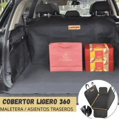 GoPet USA Patitas Shop Cobertor Protector Funda Trasera y Maletera Auto Ligero 360