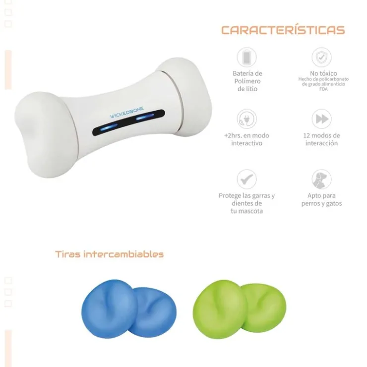 Qhalitech Almohadillas Intercambiables de Hueso Automático - Celeste