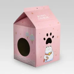 GoPet USA Qhalitech Casa Rascador de Carton Para Gatos Elspet Rosado